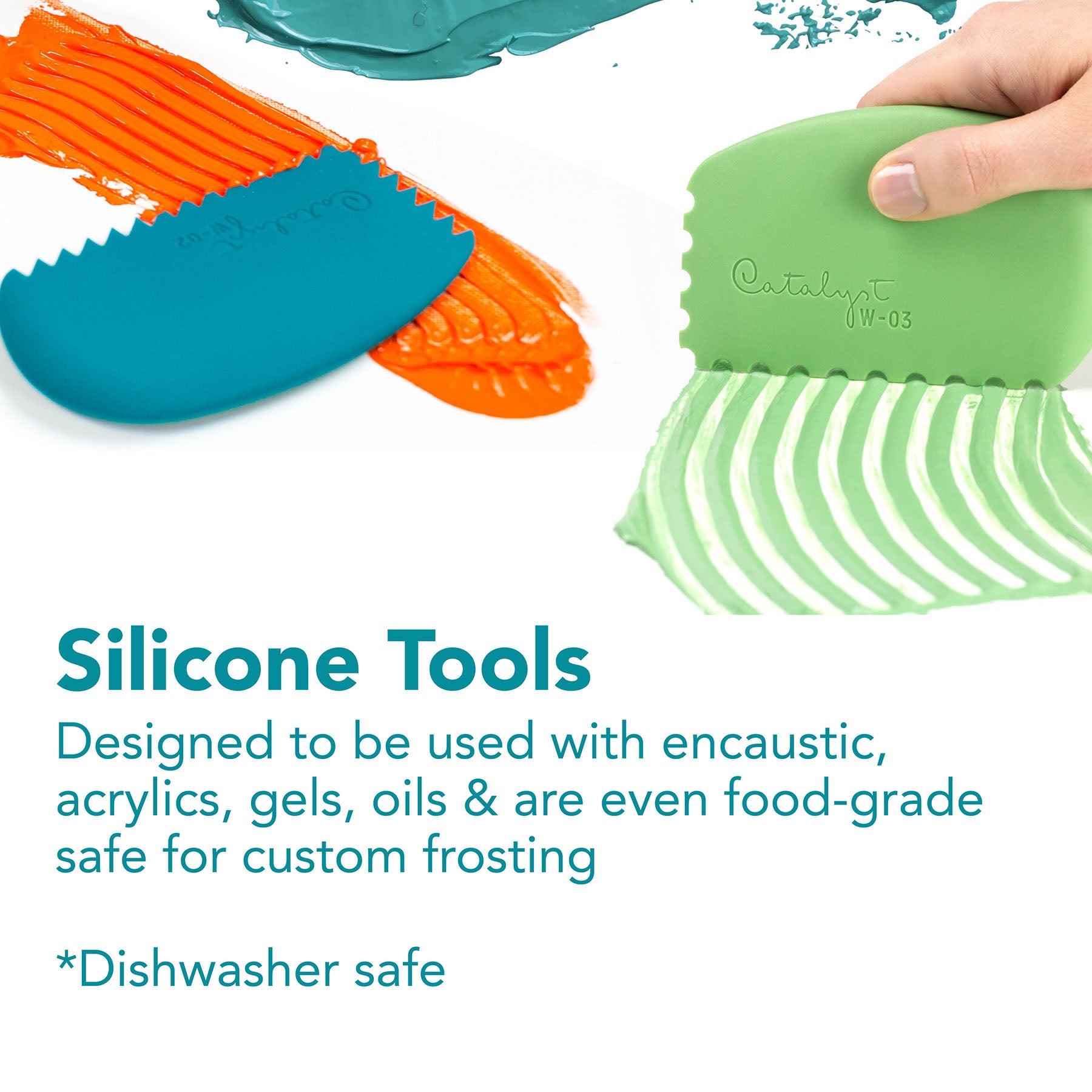 Catalyst Tool Wedge, Silicone, Mixed Media Paintbrush, Blue, Size 2, 1 Count