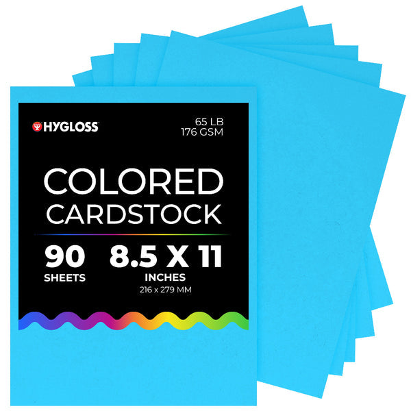 Hygloss Colored Cardstock - 8.5"x11", 90 sheets, Light Blue