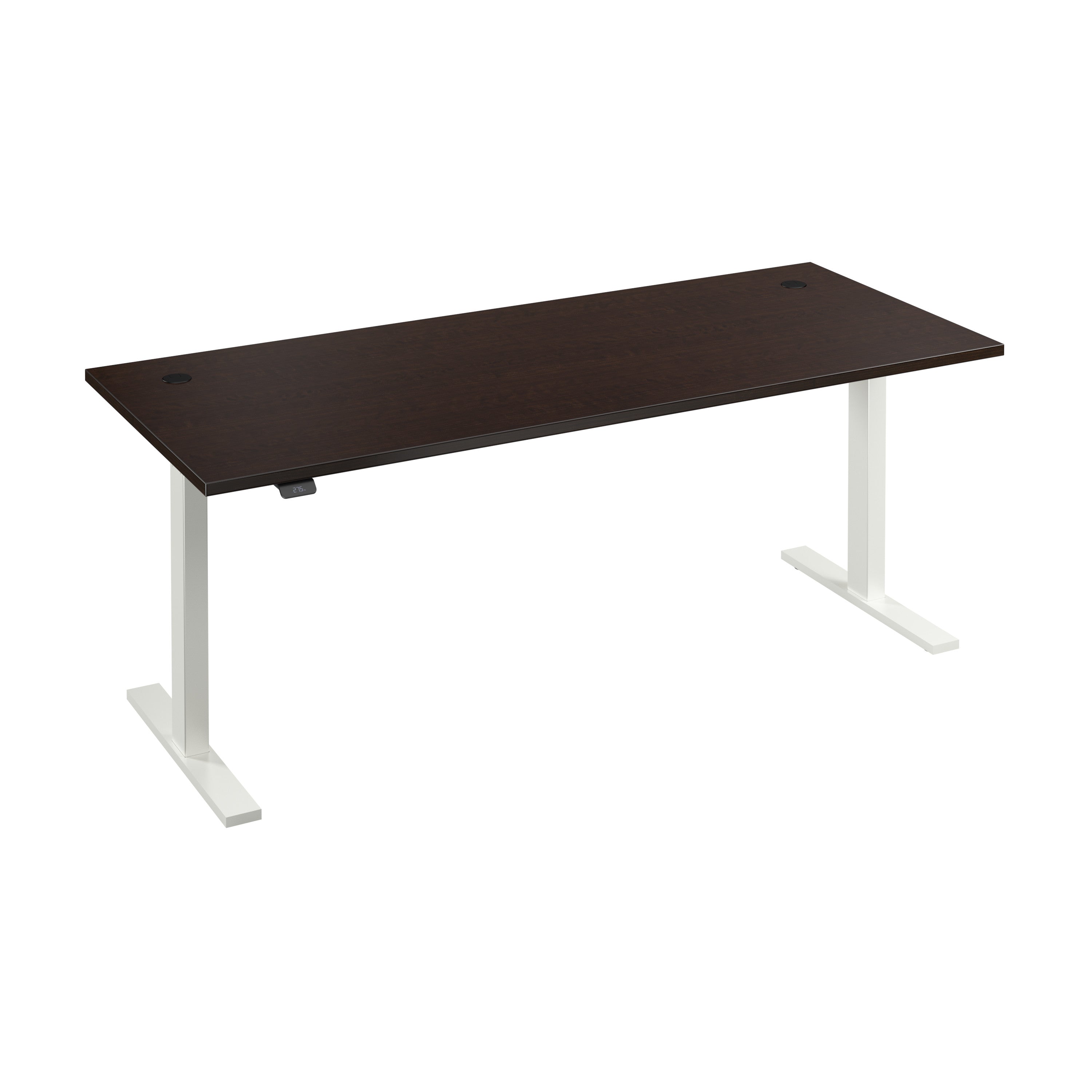 Bush Business Furniture Move 60 Series 72W x 30D Electric Height Adjustable Standing Desk in Mocha Cherry with White Base - 71.02" Width x 29.37" Depth x 27.44" Height
