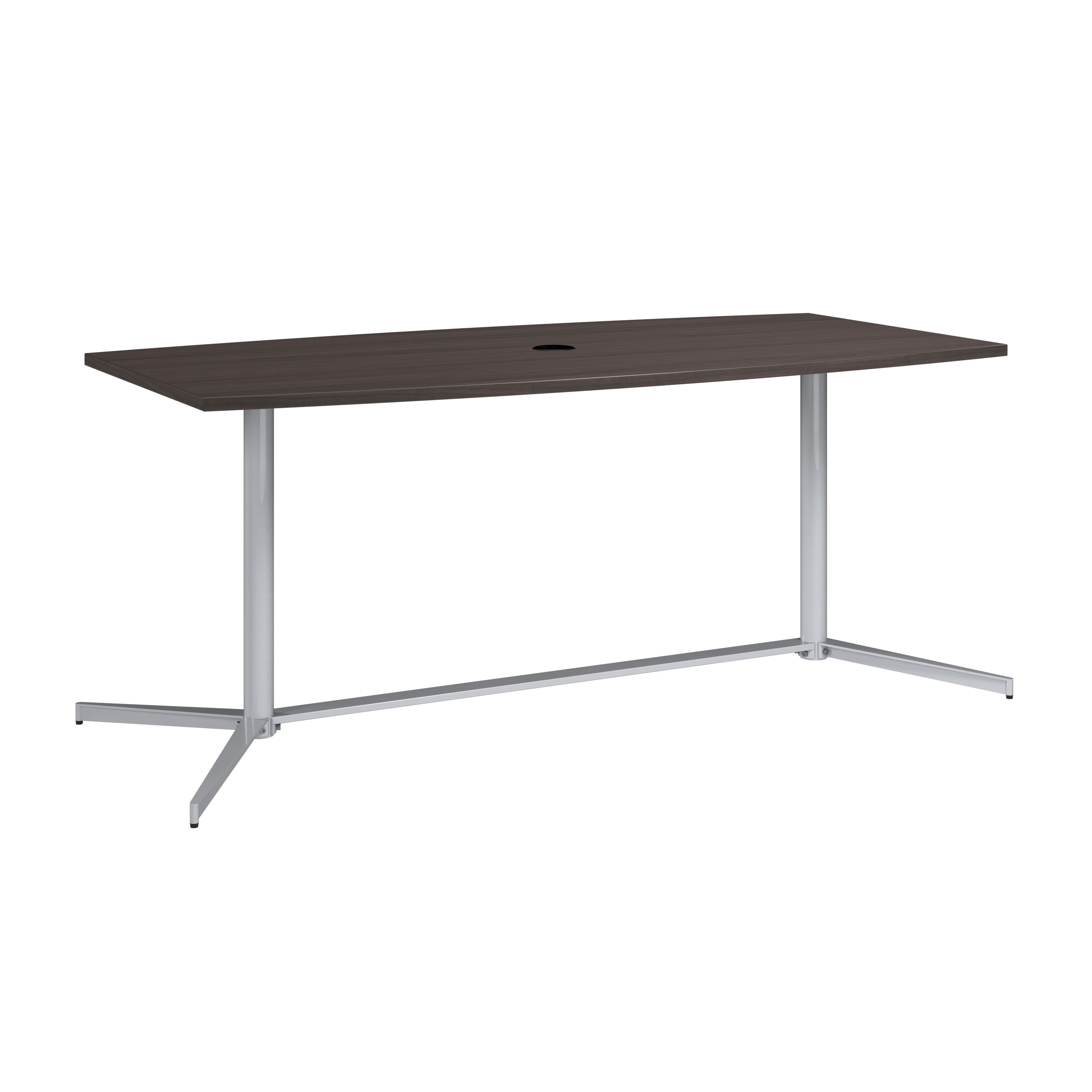 Bush Business Furniture 72-inch Office Conference Table with Metal Base in Storm Gray - 73.25" Width x 35.98" Depth x 30.28" Height