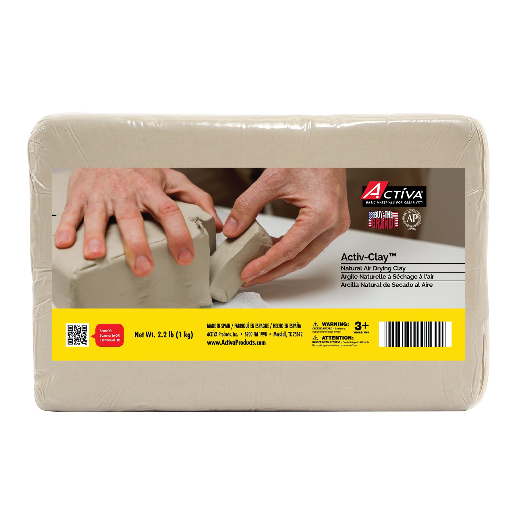 Activ-Clay™ Air-Dry Clay, Natural White, 2.2 lb