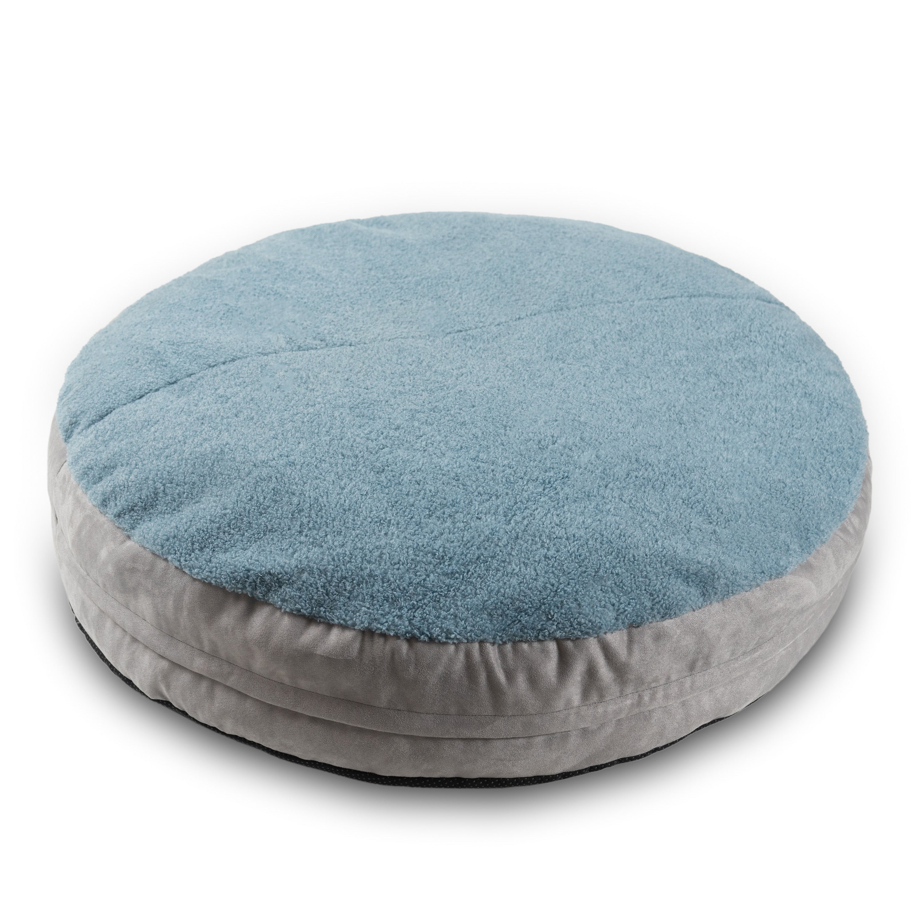 Jaxx Robbi Dog Bed Bean Bag – Round Bed with Machine Washable Cover and No-Slip Base - Supportive Memory Foam for Senior Dogs & Joint Pain Relief - Ultimate Comfort & Luxury - Medium, Blue / Grey