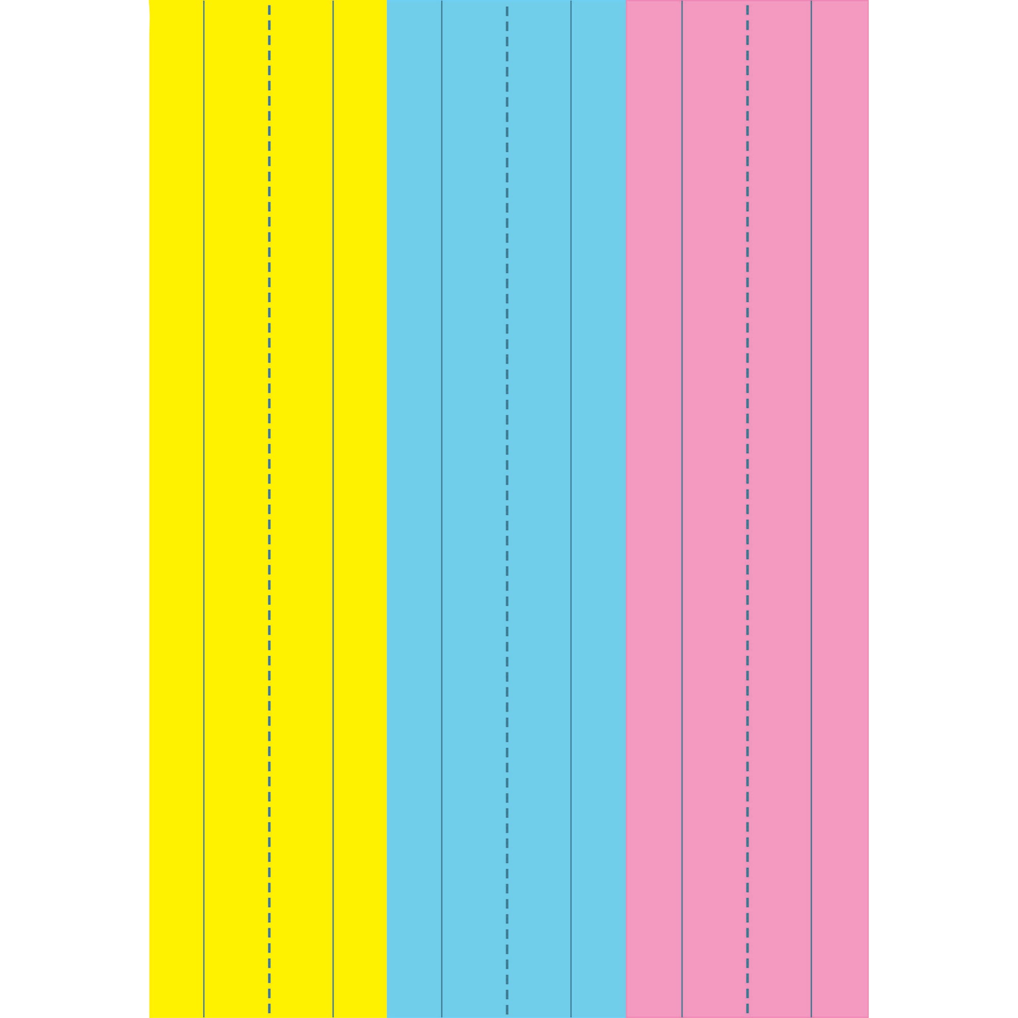Die-Cut Magnetic Pink/Blue/Yellow Sentence Strips, 2.75" x 11", Pack of 3