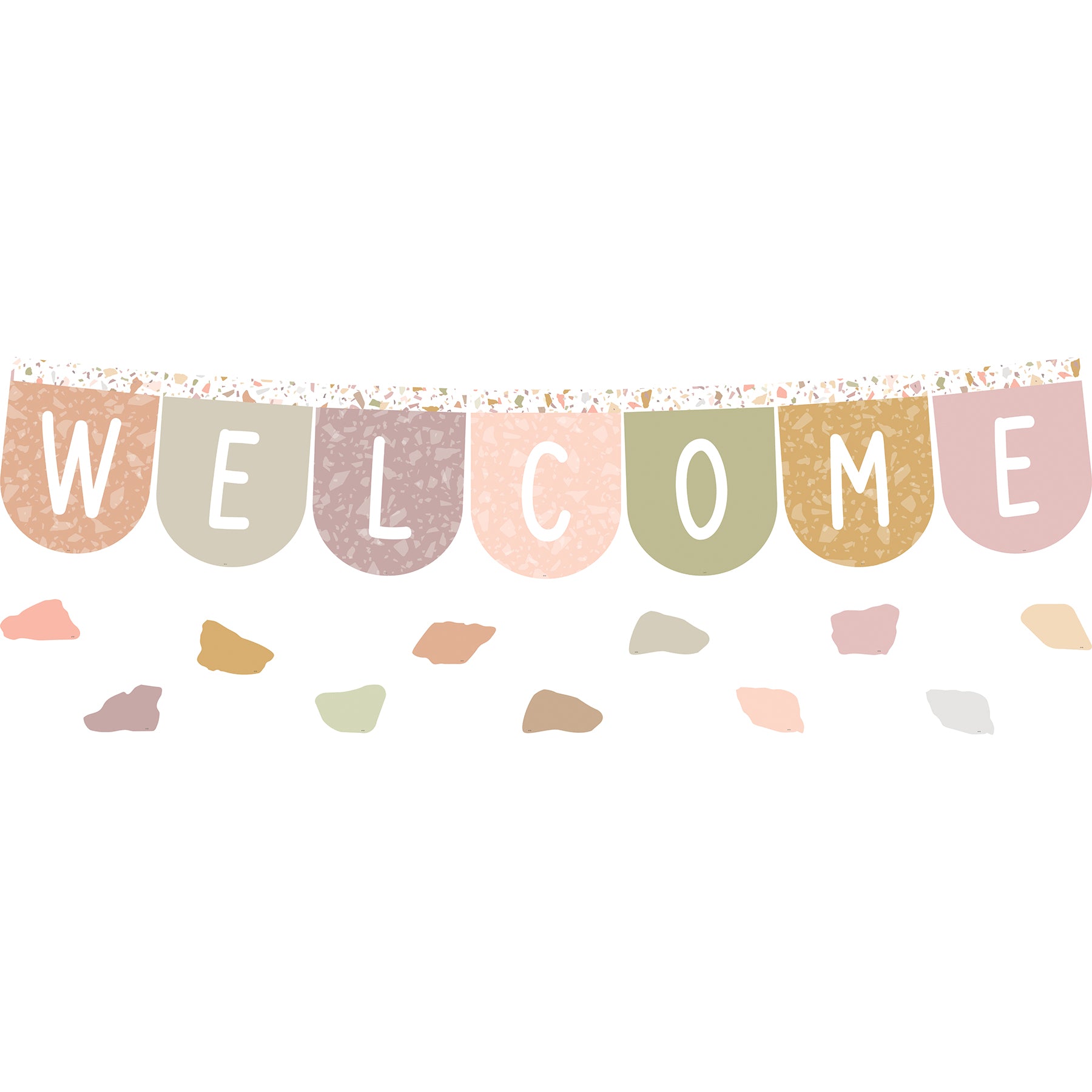 Terrazzo Tones Welcome Bunting Bulletin Board Set, 58 Pieces
