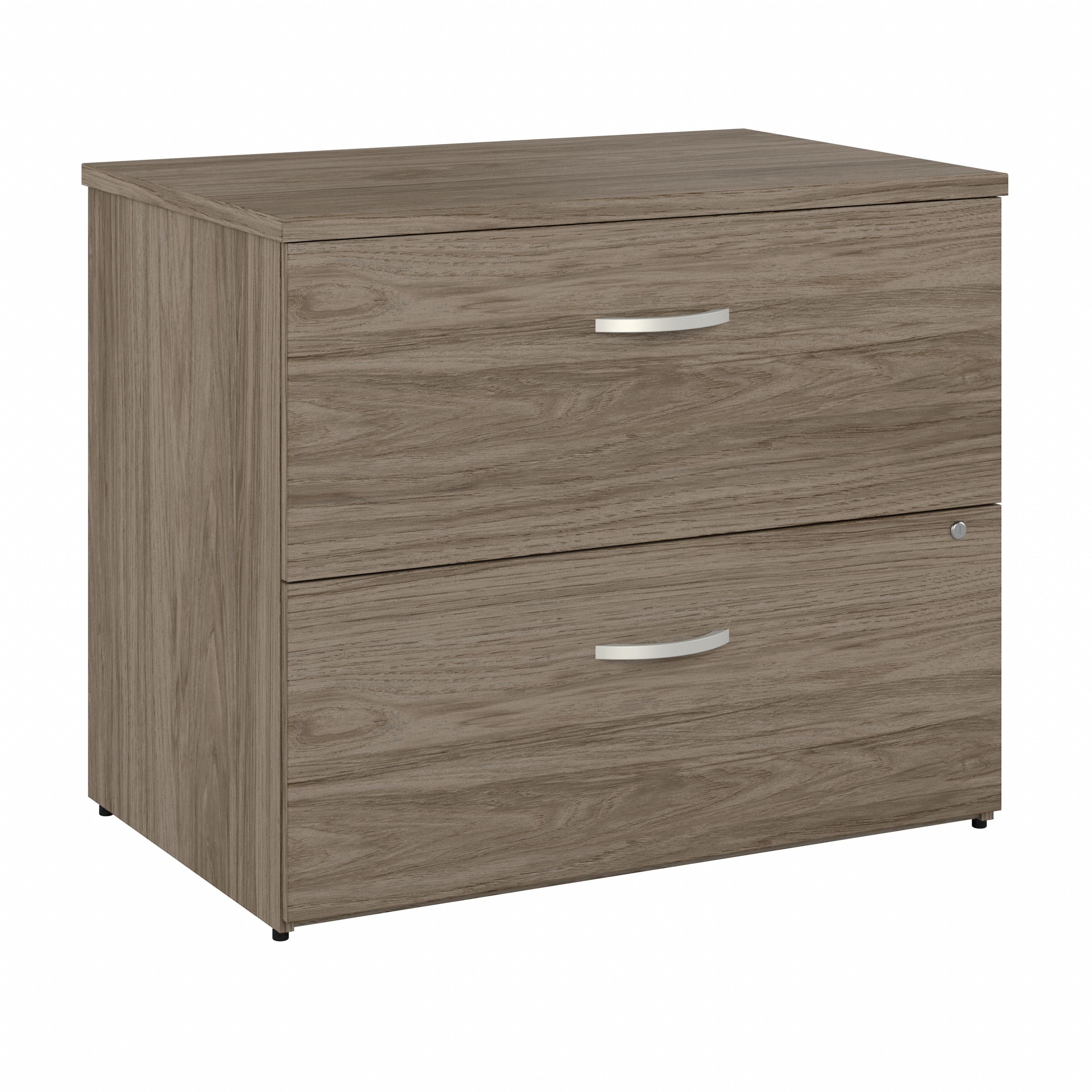 Bush Business Furniture Studio C 2 Drawer Lateral File Cabinet in Modern Hickory - 35.67" Width x 23.35" Depth x 29.84" Height