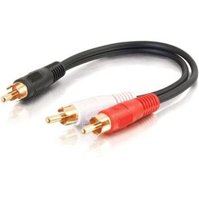 C2G 03161 Value Series One RCA Mono Male to Two RCA Stereo Male Y-Cable, Black (6 Inches)