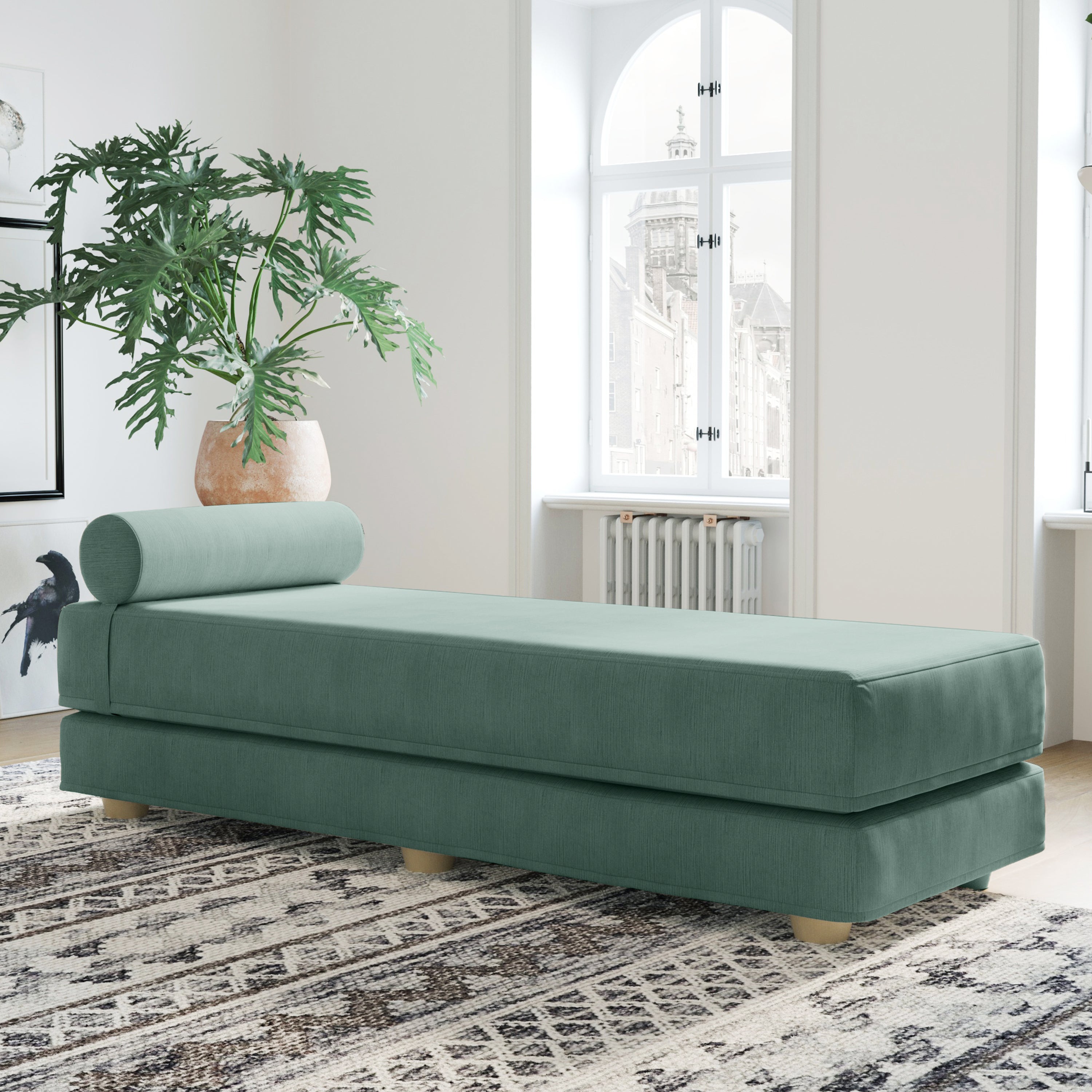 Jaxx Alon Daybed | Fold-Out Sleeper | Queen-Size Mattress - Caribbean
