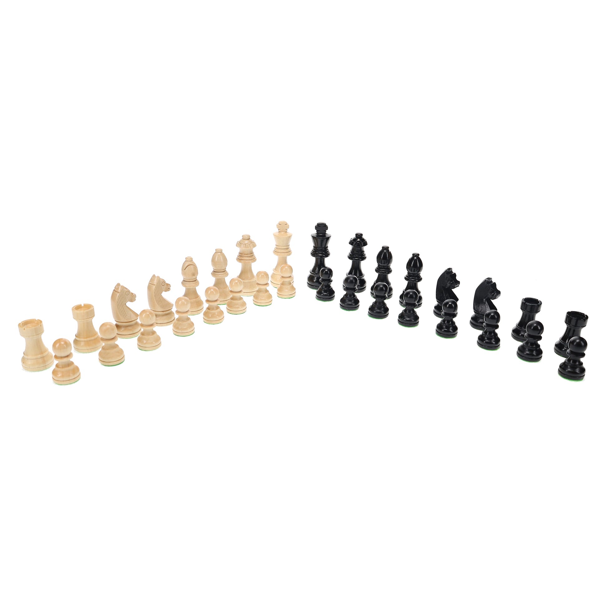 Black Stained Wood Staunton Weighted Chess Pieces, 3 in. King