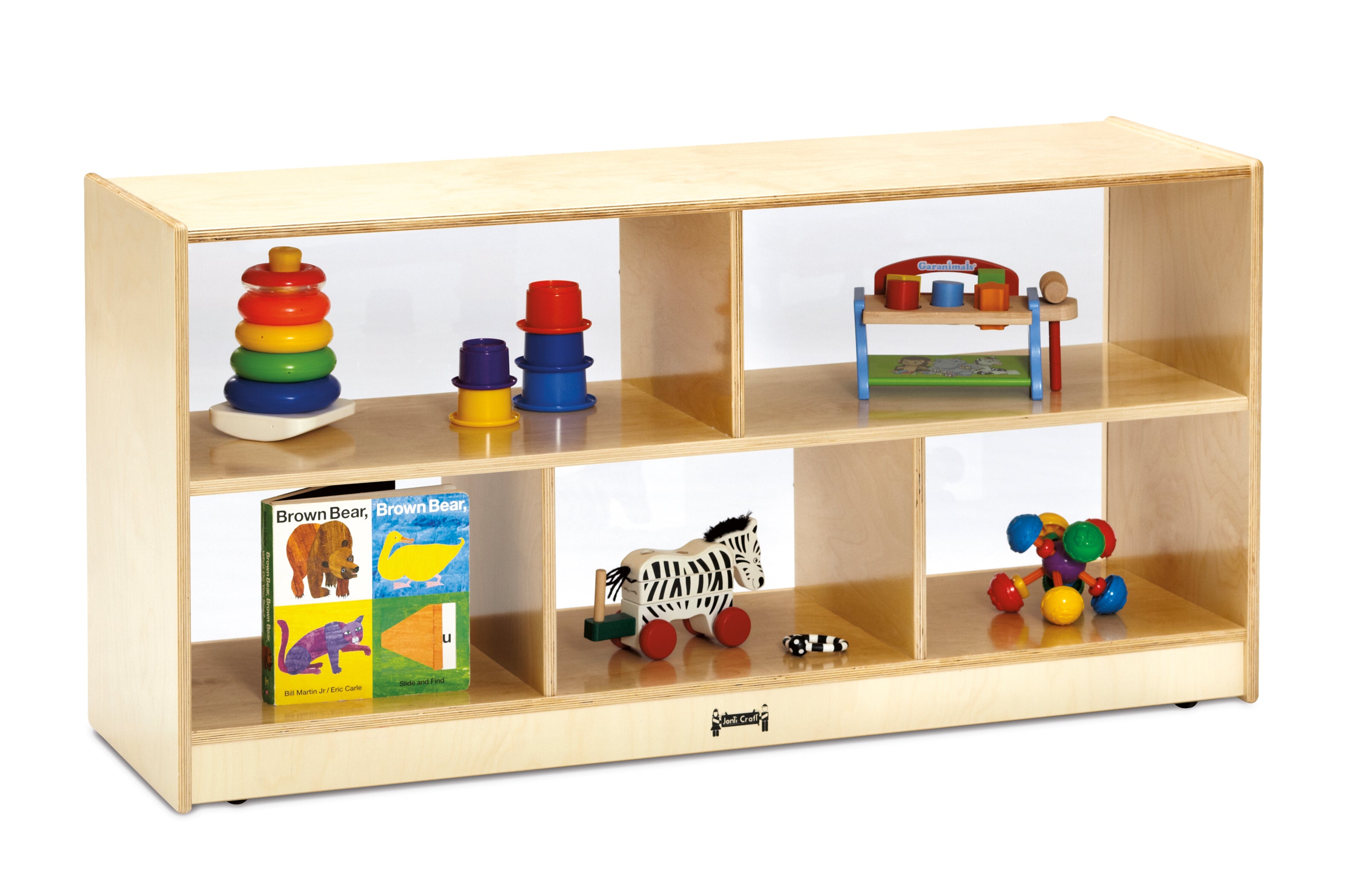 Jonti-Craft® Toddler Single Mobile Storage Unit - 18" Deep - See-Thru Back