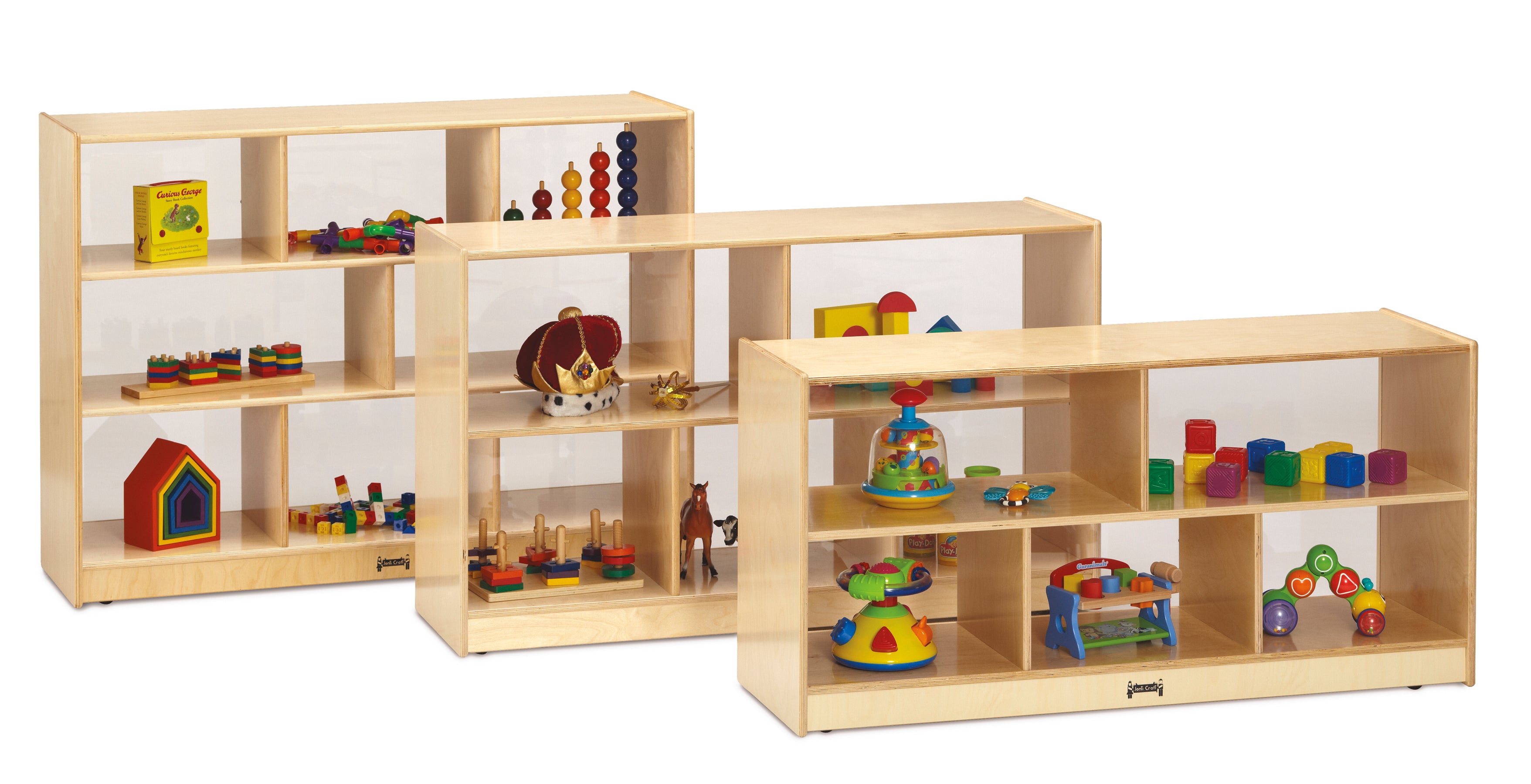 Jonti-Craft® Super-Sized Single Mobile Storage Unit - See-Thru Back
