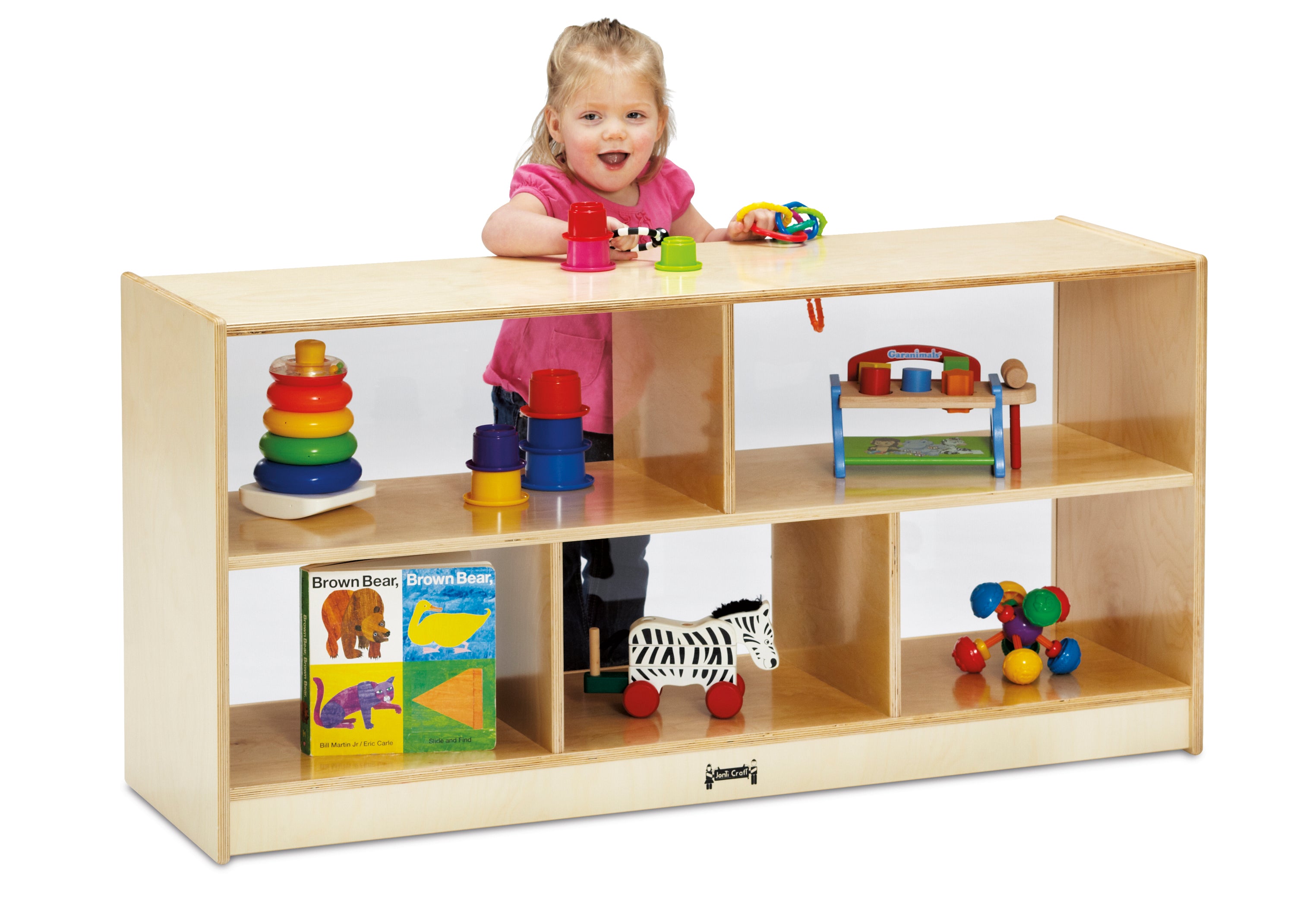 Jonti-Craft® Toddler Single Mobile Storage Unit - 18" Deep - See-Thru Back