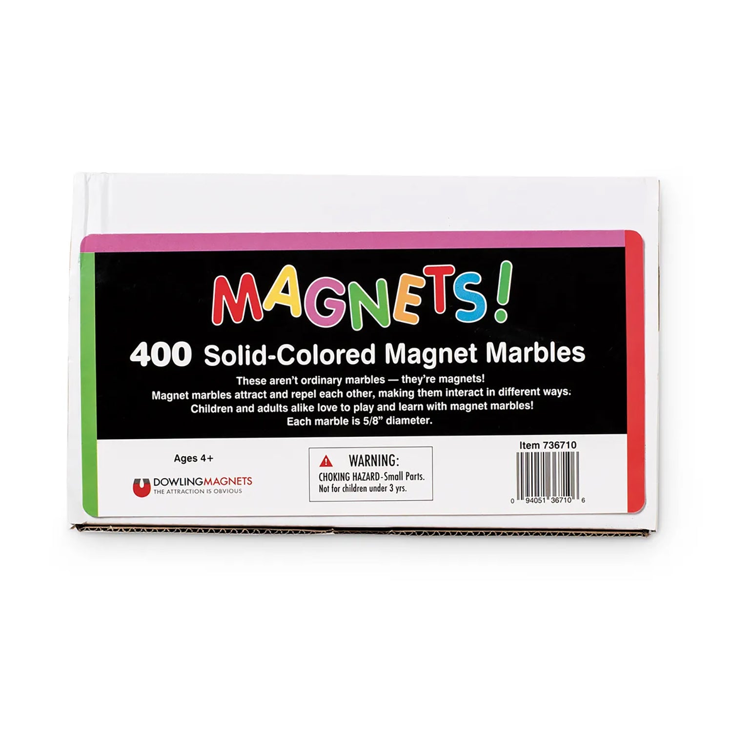 Solid-Colored Magnet Marbles, Set of 400