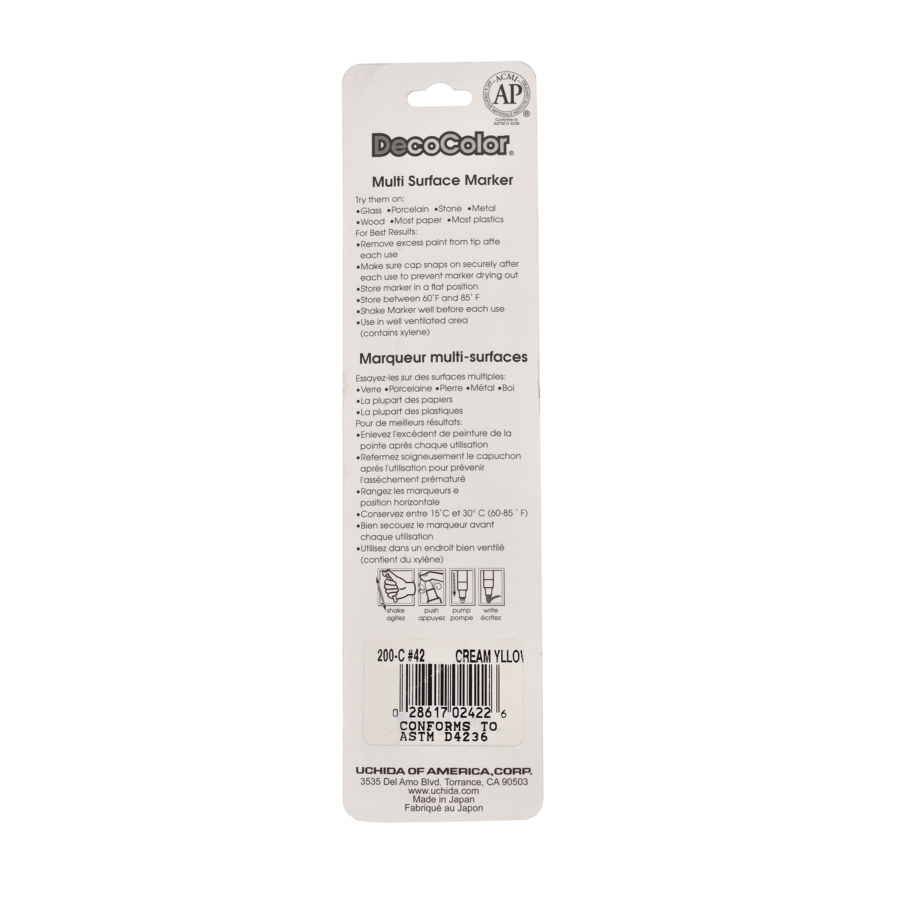 DecoColor® Paint Marker, Fine, 200-S, Cream Yellow #42