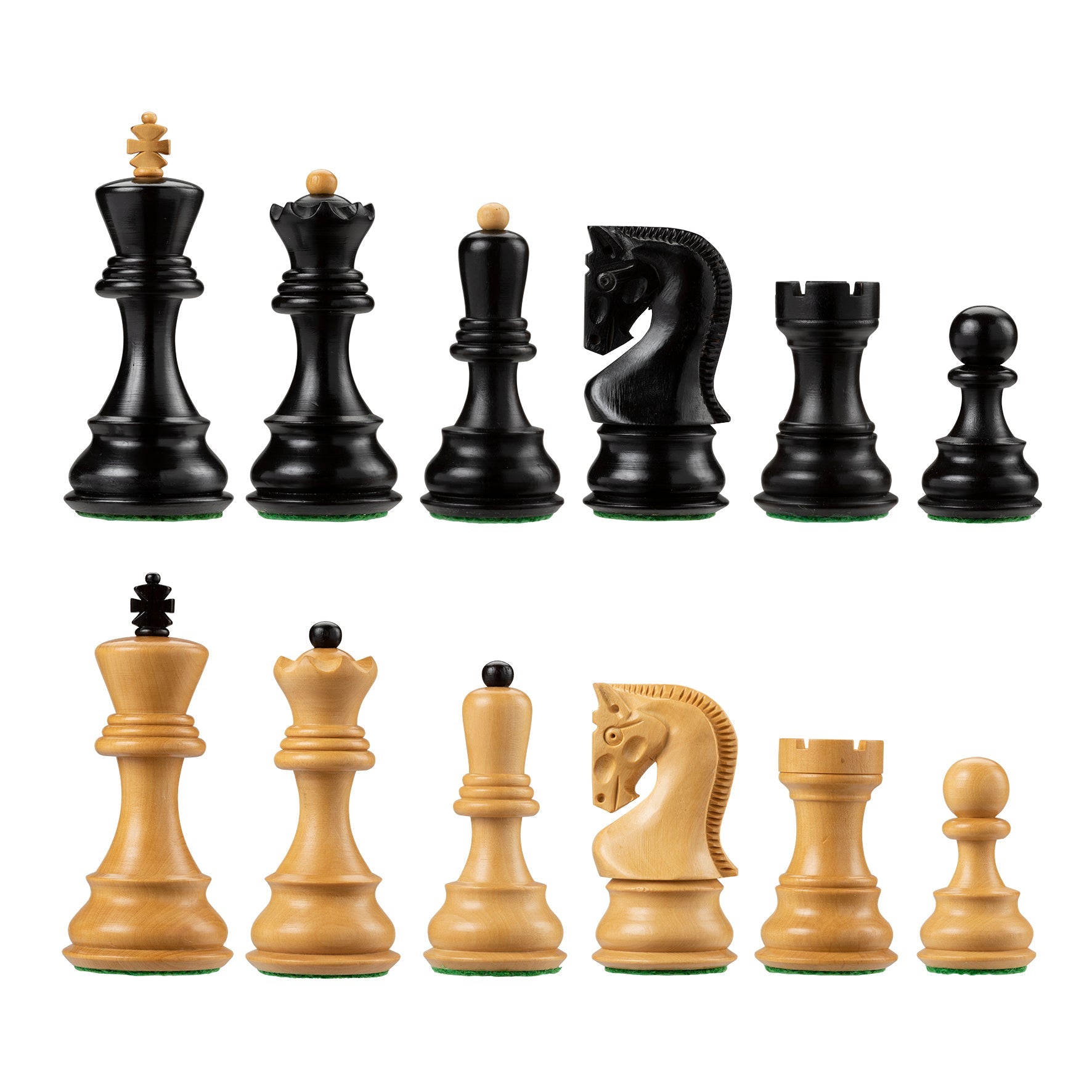 Zagreb Chess Pieces, Ebonized and Boxwood, 3.75 in. King