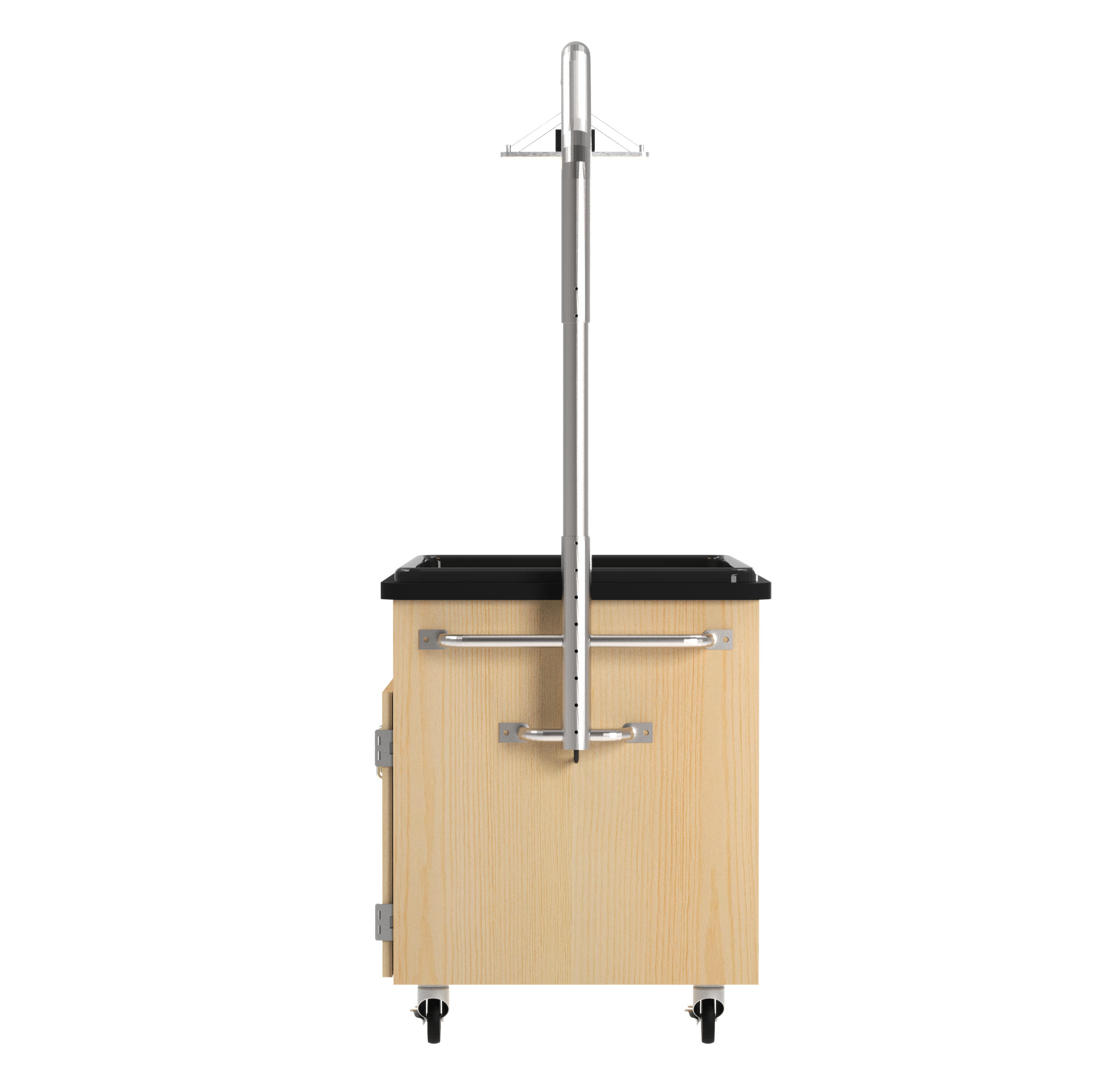 Hydroponics Growing Center, Light Hardwood, Silver Metal
