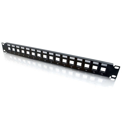 Blank Keystone Patchpanel 16-port- Cutouts Accept Virtually All Snap-in Jacks; a