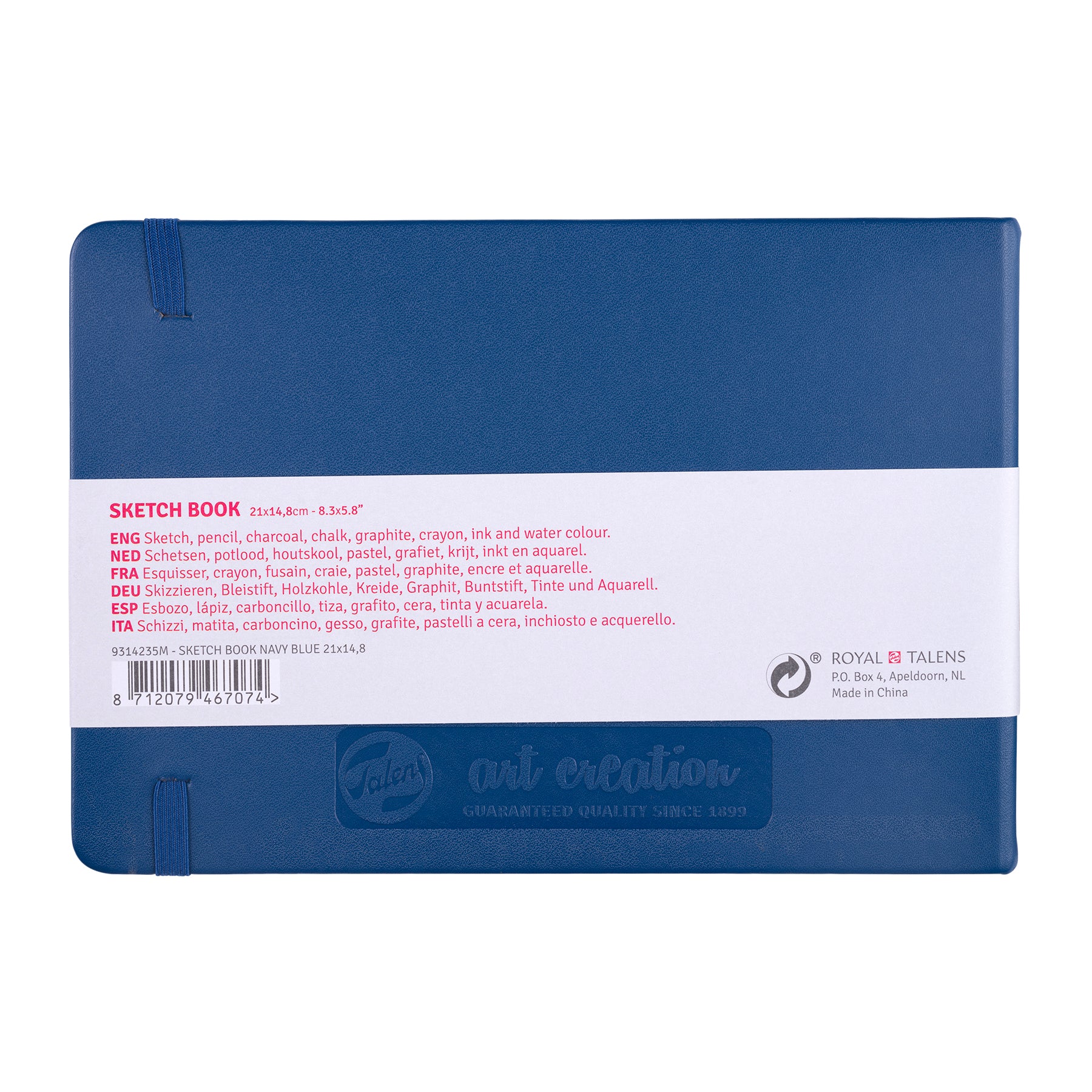 Sketchbook, 80 Sheets, 90lbs, Navy Blue Cover, 8.3" x 5.8" (A5)