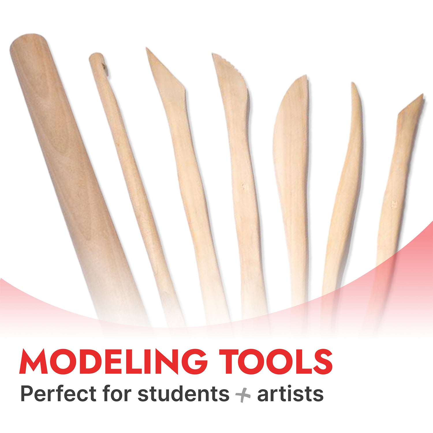 DAS Modeling Clay Tool Set, Wooden Carving Tools, 7 Piece, 1 Count