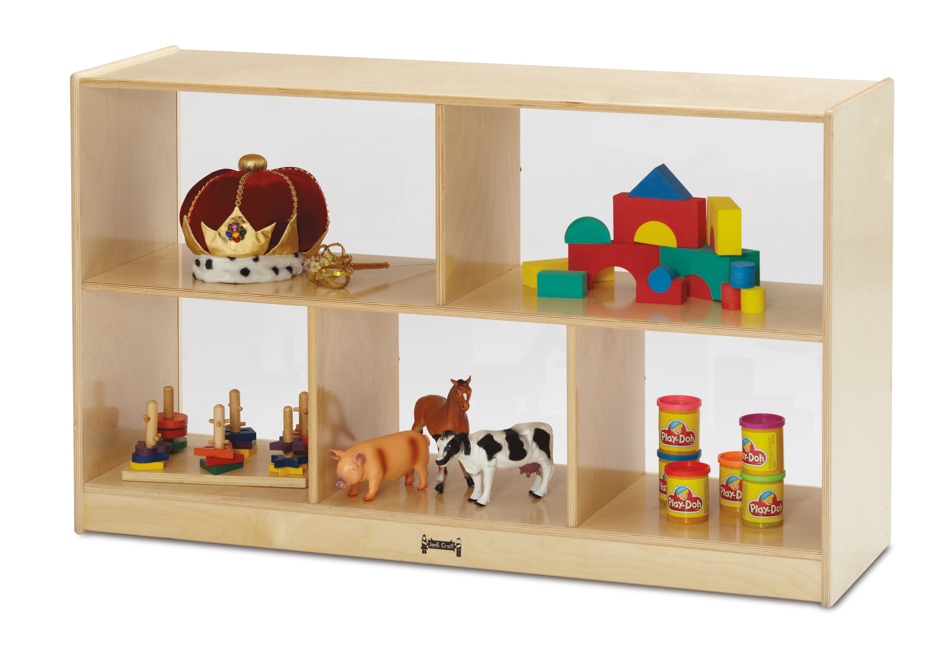 Jonti-Craft® Low Single Mobile Storage Unit - See-Thru Back