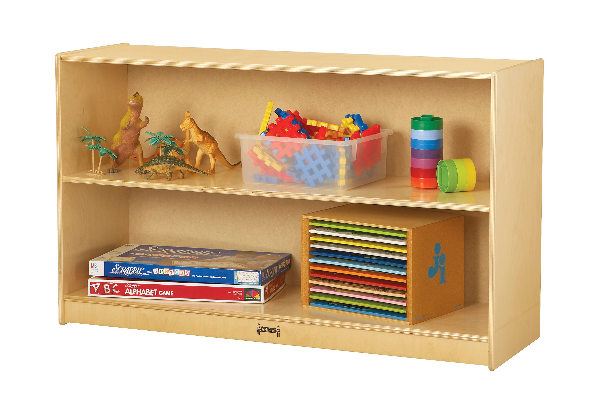 Jonti-Craft® Low Mobile Straight-Shelf - Magnetic Write-n-Wipe Back