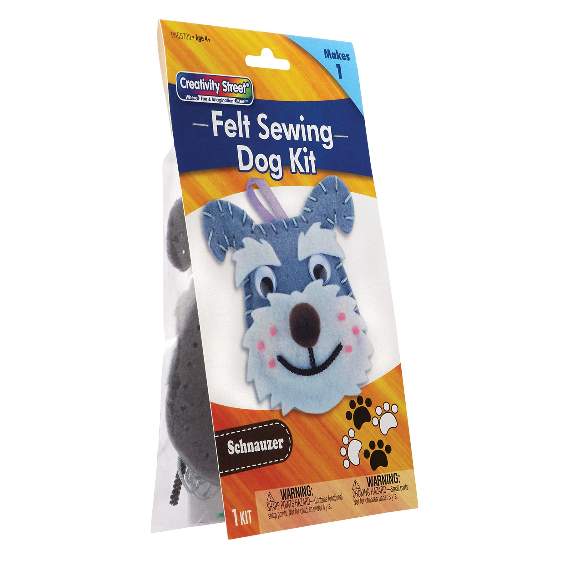 Felt Sewing Dog Kit, Schnauzer, 4.25" x 6.5" x 1", 1 Kit
