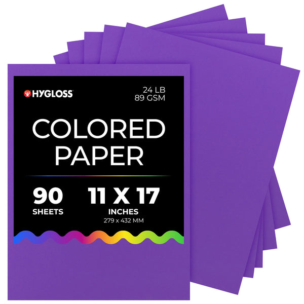Hygloss Colored Paper - 11"x17", 90 count, Purple
