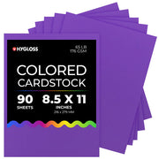 Hygloss Colored Cardstock - 8.5"x11", 90 sheets, Purple