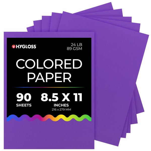 Hygloss Colored Paper - 8.5"x11", 90 count, Purple