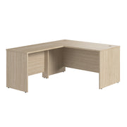 Bush Business Furniture Studio C 60W x 30D L Shaped Desk with 42W Return in Natural Elm - 59.45" Width x 71.02" Depth x 29.84" Height