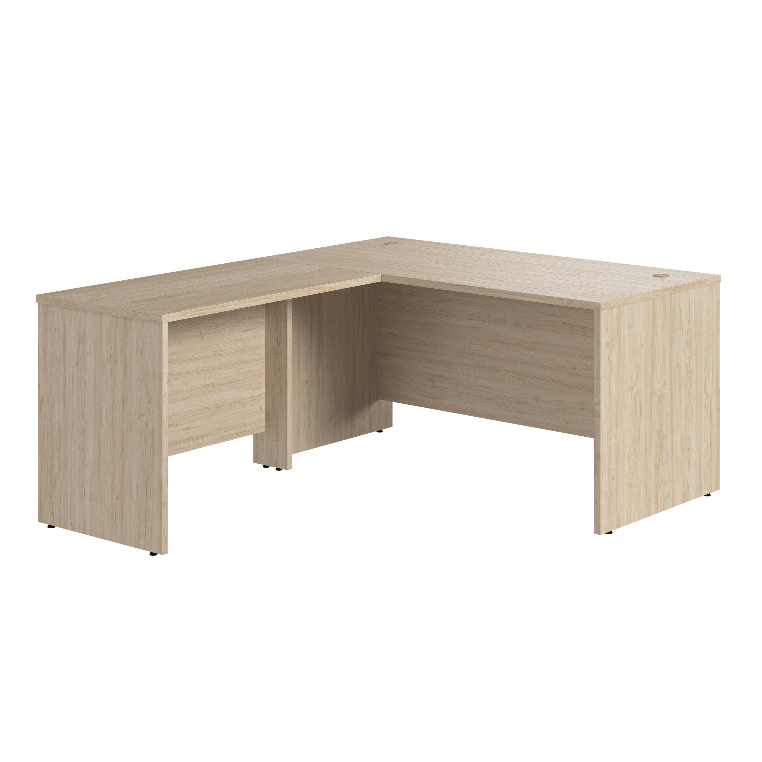 Bush Business Furniture Studio C 60W x 30D L Shaped Desk with 42W Return in Natural Elm - 59.45" Width x 71.02" Depth x 29.84" Height