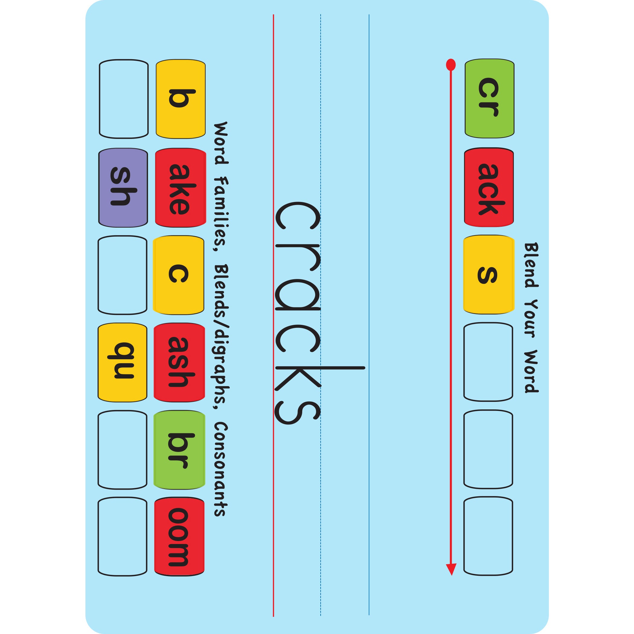 Touch-Stik™ Phonics Tiles & Mat, Blending Board Set, 100 Tiles