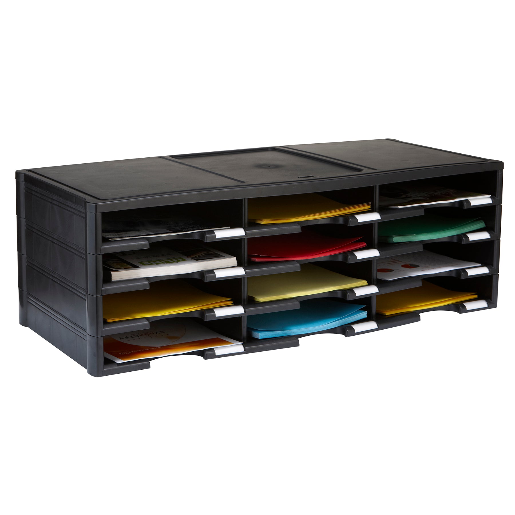 12 Compartment Literature Organizer Doc Sorter