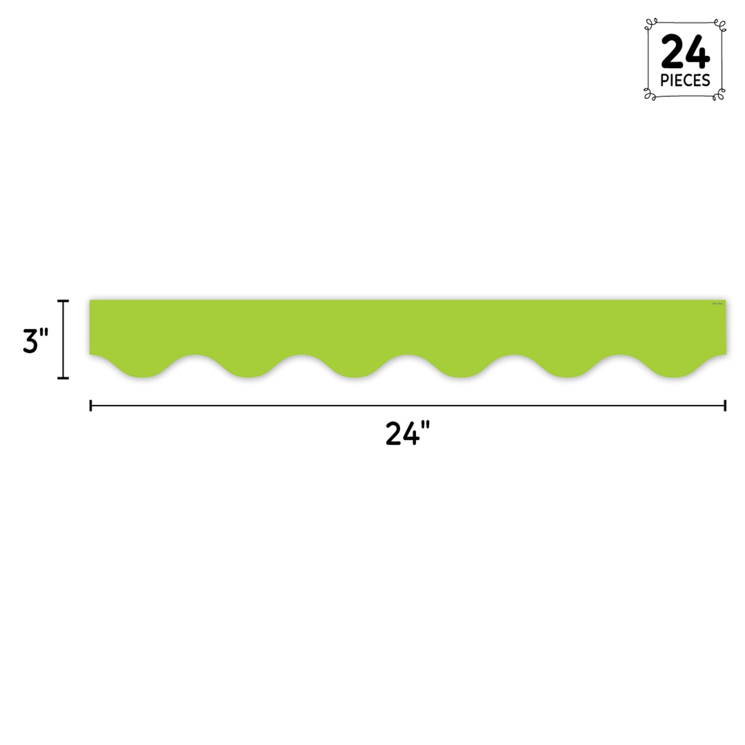 Core Decor Lime Wavy EZ Border, Bulletin Board Border, 48 Feet