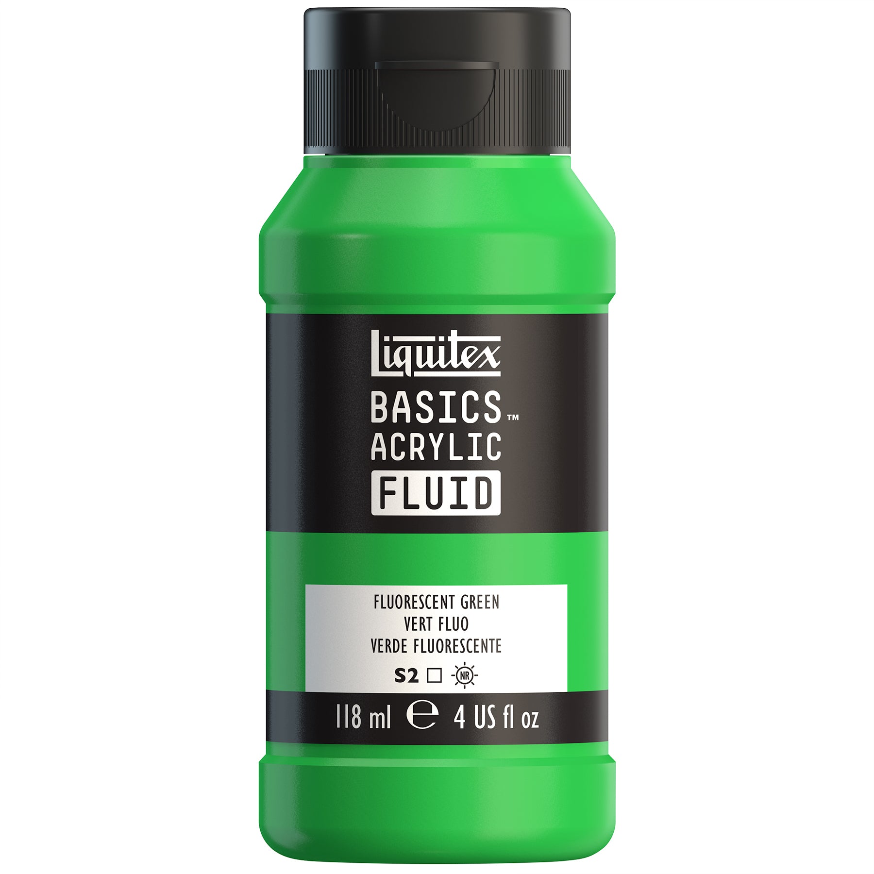 LQ BASICS Acrylic Fluid 118ml Bottle -  Fluorescent Green
