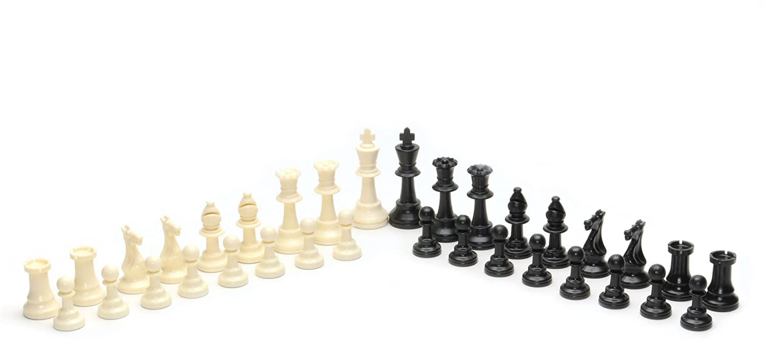 Weighted Plastic Staunton Chess Pieces, 3.75 in King