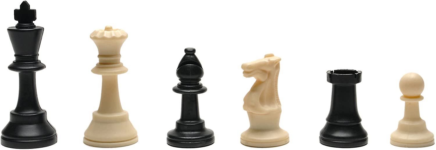 Plastic Staunton Tournament Chess Pieces, 3.75 in King