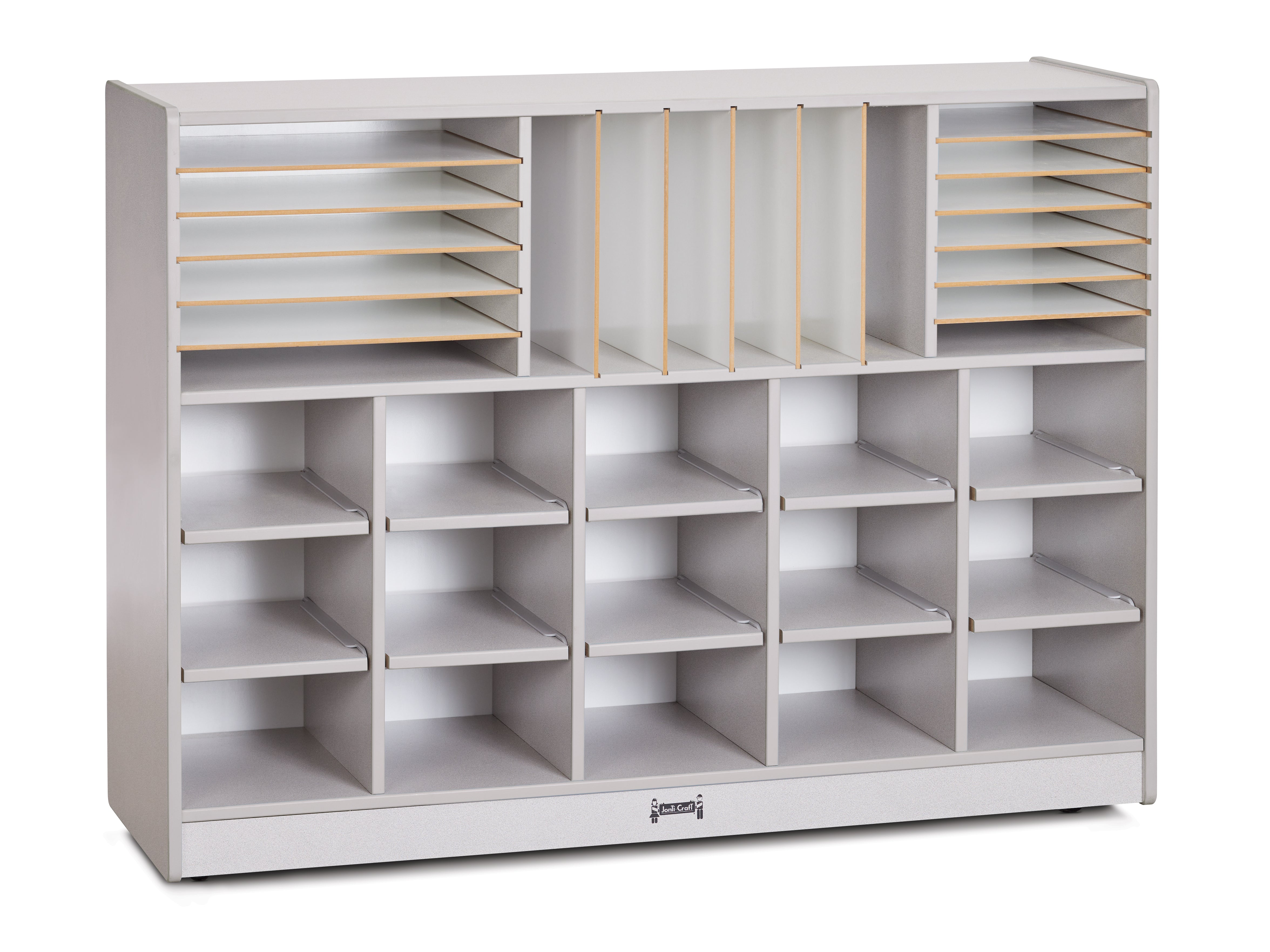 Rainbow Accents® Sectional Cubbie-Tray Mobile Unit - with Trays  - Gray
