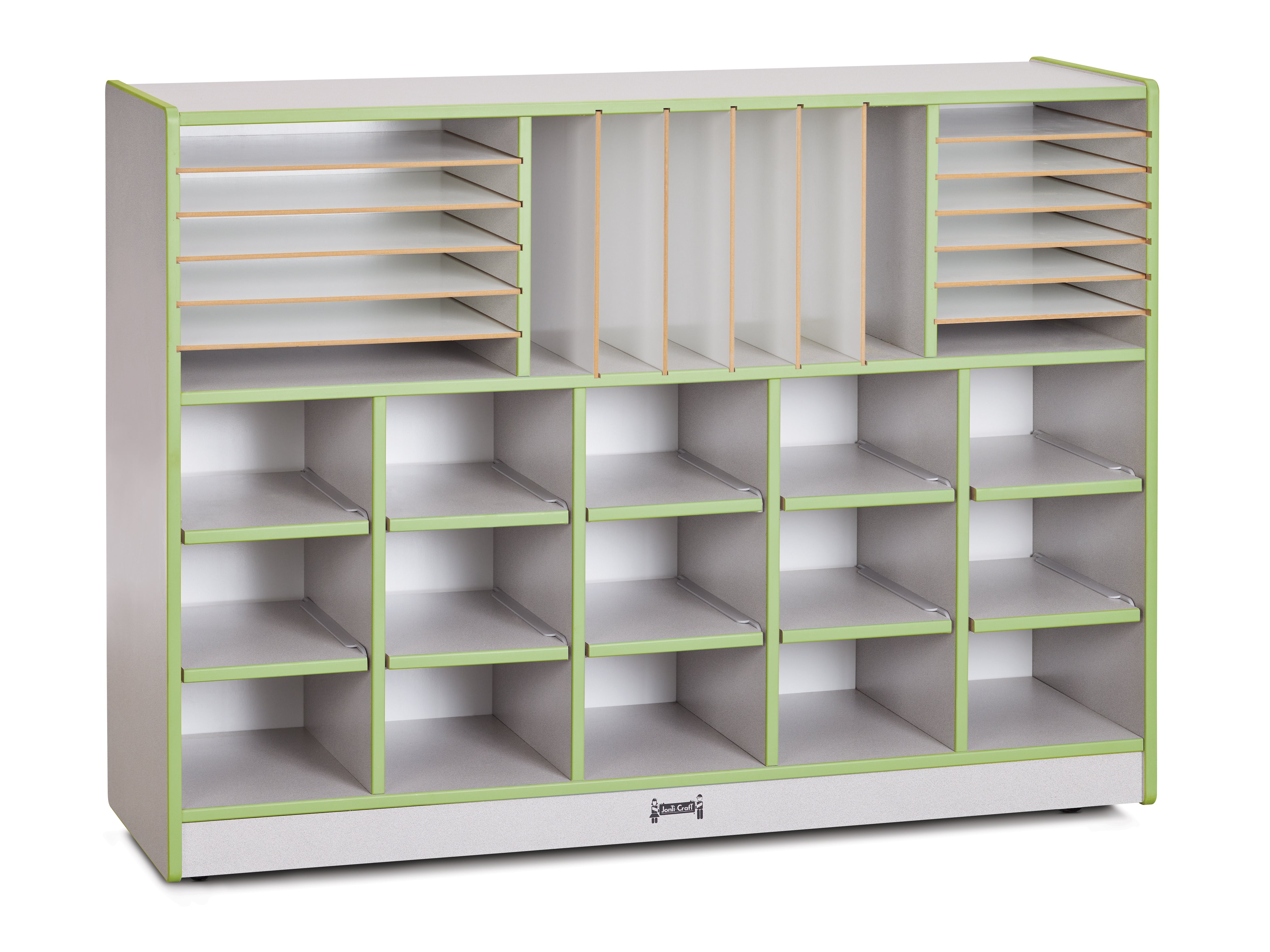 Rainbow Accents® Sectional Cubbie-Tray Mobile Unit - without Trays - Key Lime Green