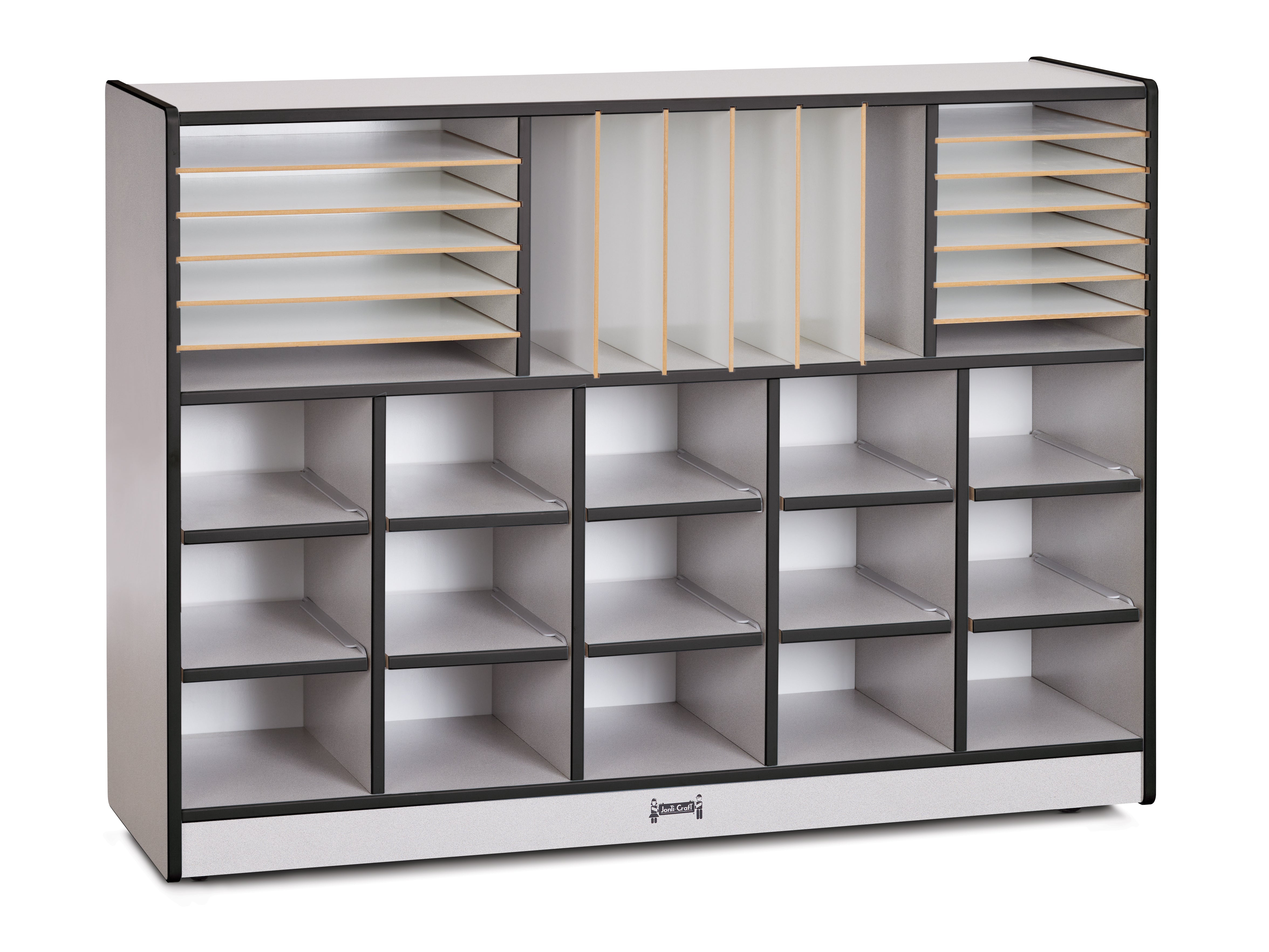 Rainbow Accents® Sectional Cubbie-Tray Mobile Unit - with Trays - Black