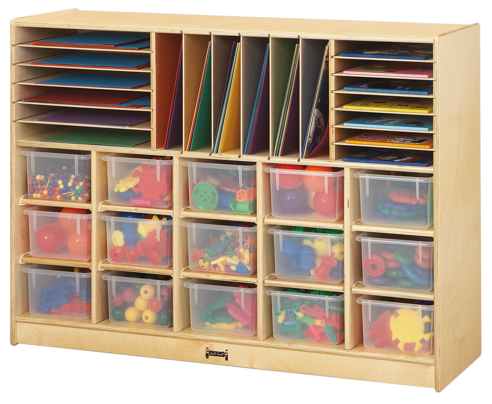 Jonti-Craft® Sectional Cubbie-Tray Mobile Unit - without Trays - Plywood Back