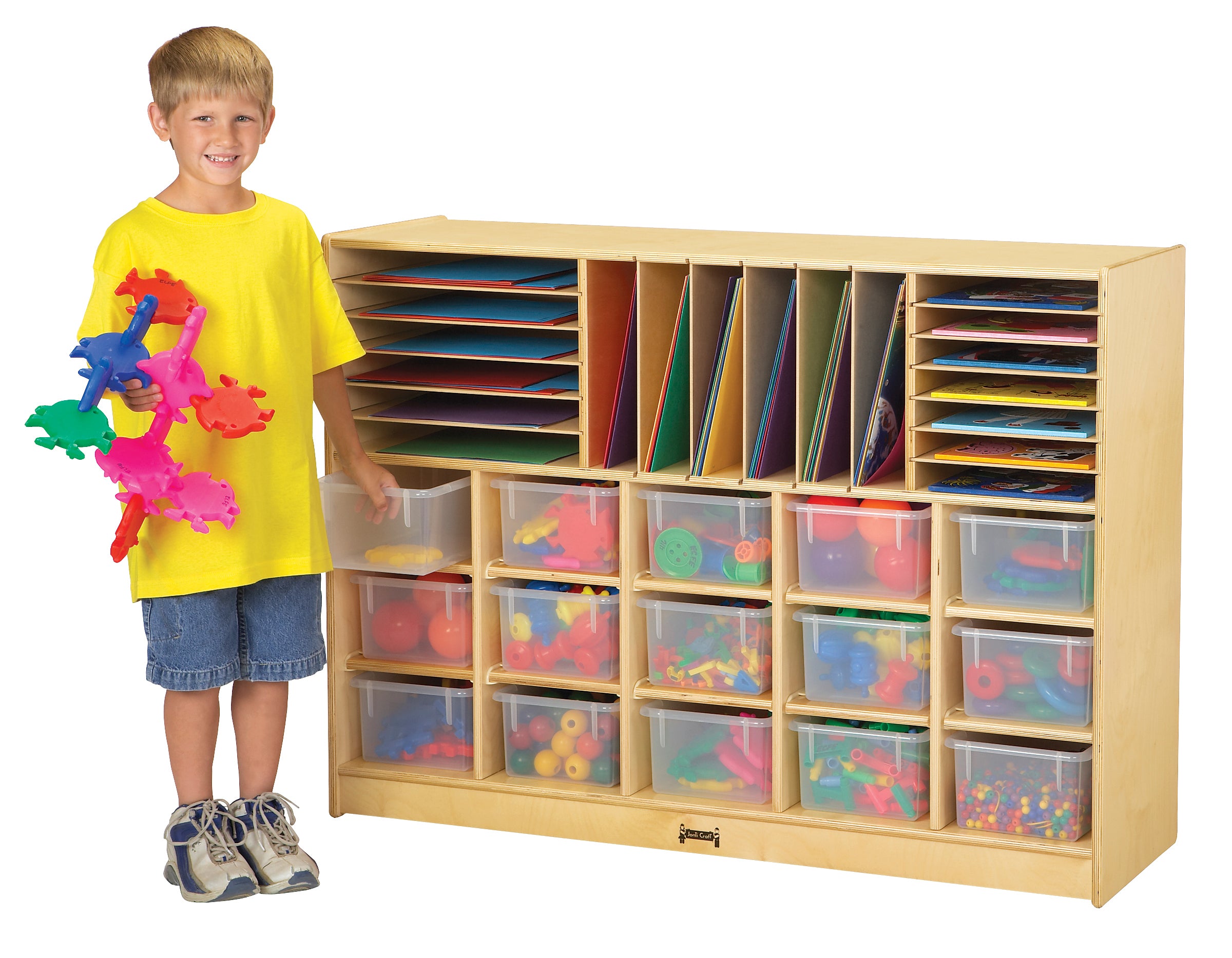 Jonti-Craft® Sectional Cubbie-Tray Mobile Unit - without Trays - Plywood Back