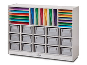 Rainbow Accents® Sectional Cubbie-Tray Mobile Unit - with Trays  - Gray