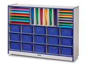 Rainbow Accents® Sectional Cubbie-Tray Mobile Unit - with Trays - Blue