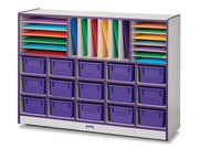 Rainbow Accents® Sectional Cubbie-Tray Mobile Unit - with Trays - Purple