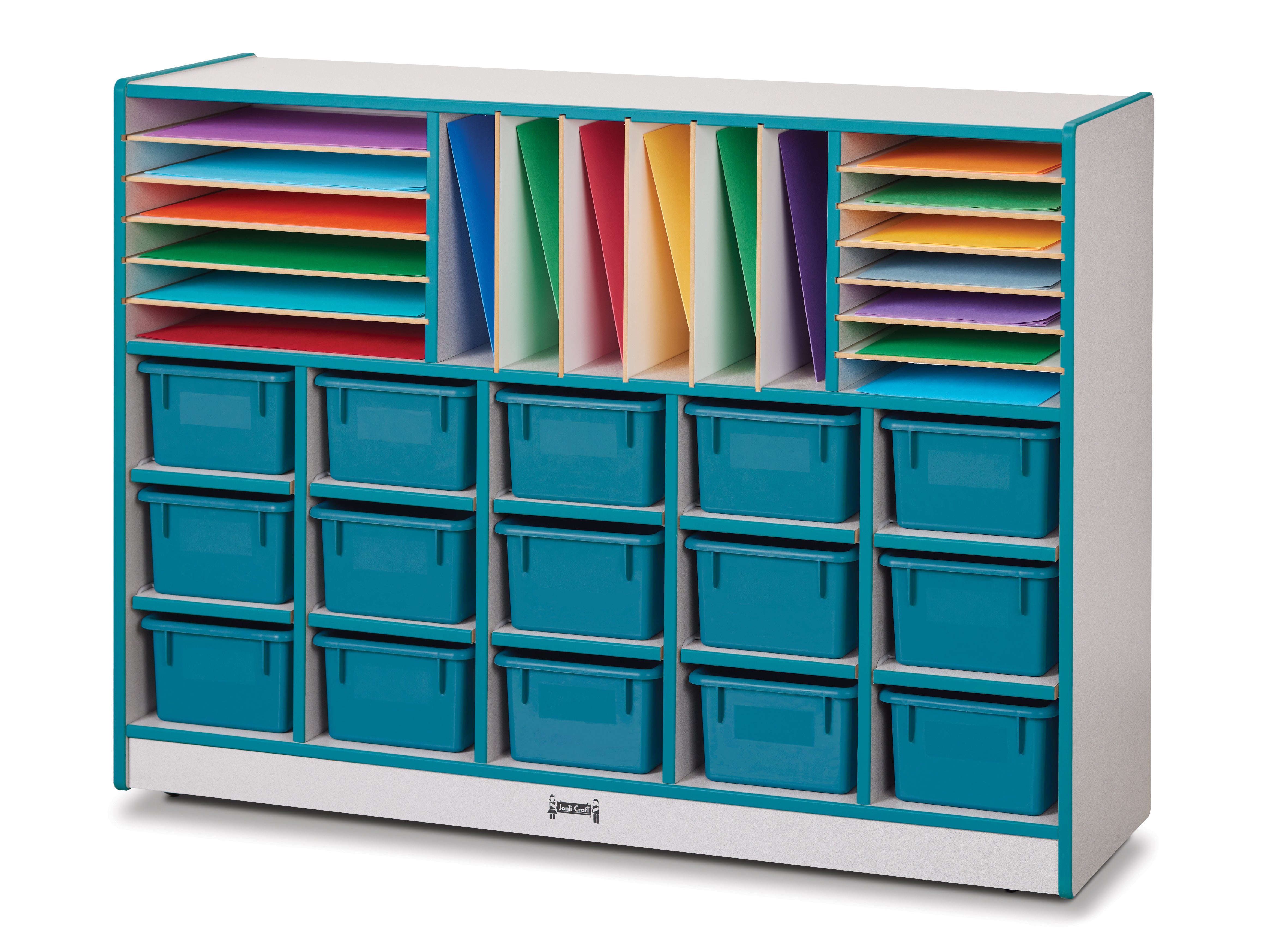 Rainbow Accents® Sectional Cubbie-Tray Mobile Unit - without Trays - Teal