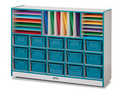 Rainbow Accents® Sectional Cubbie-Tray Mobile Unit - with Trays - Teal
