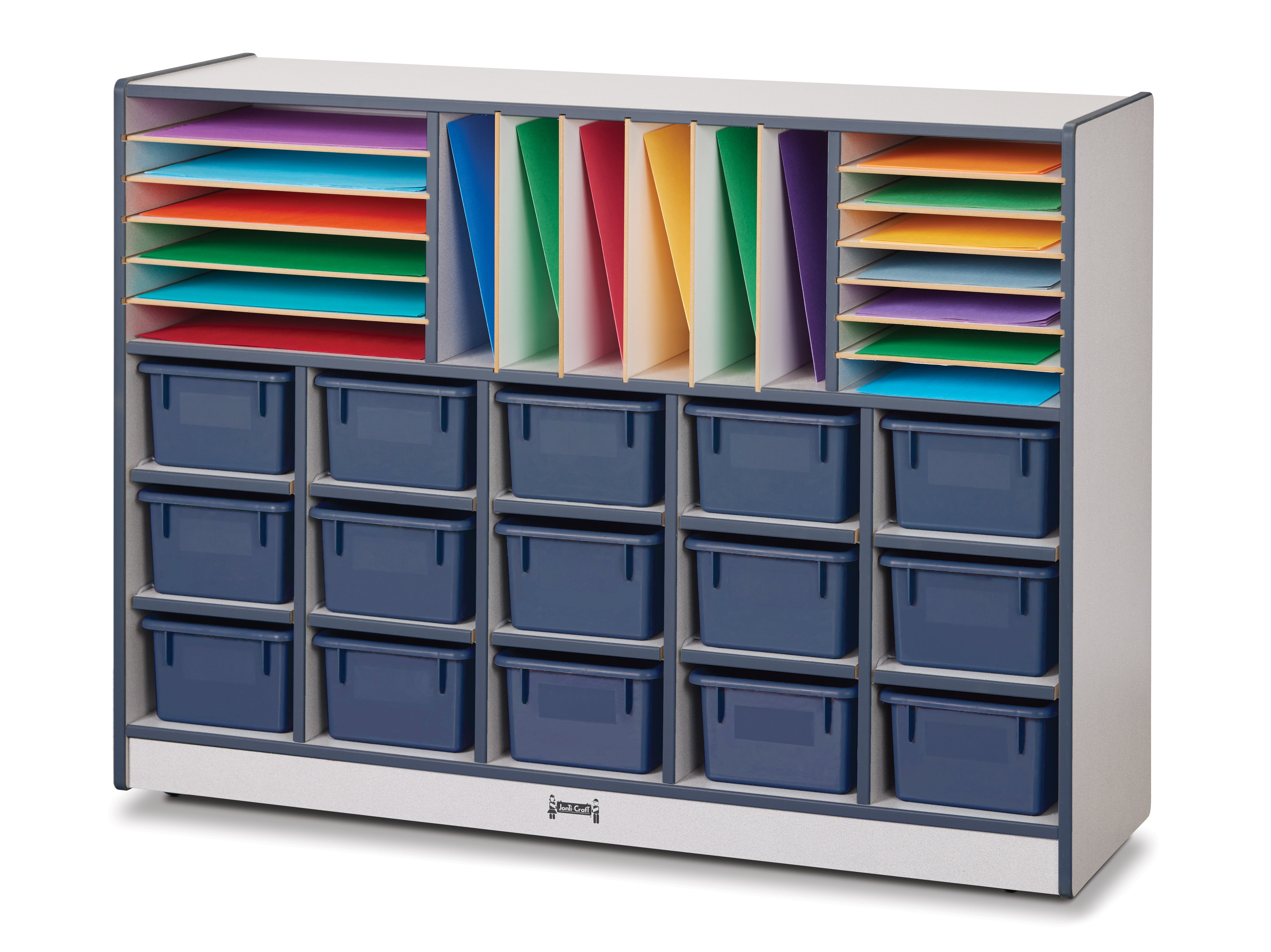 Rainbow Accents® Sectional Cubbie-Tray Mobile Unit - without Trays - Navy