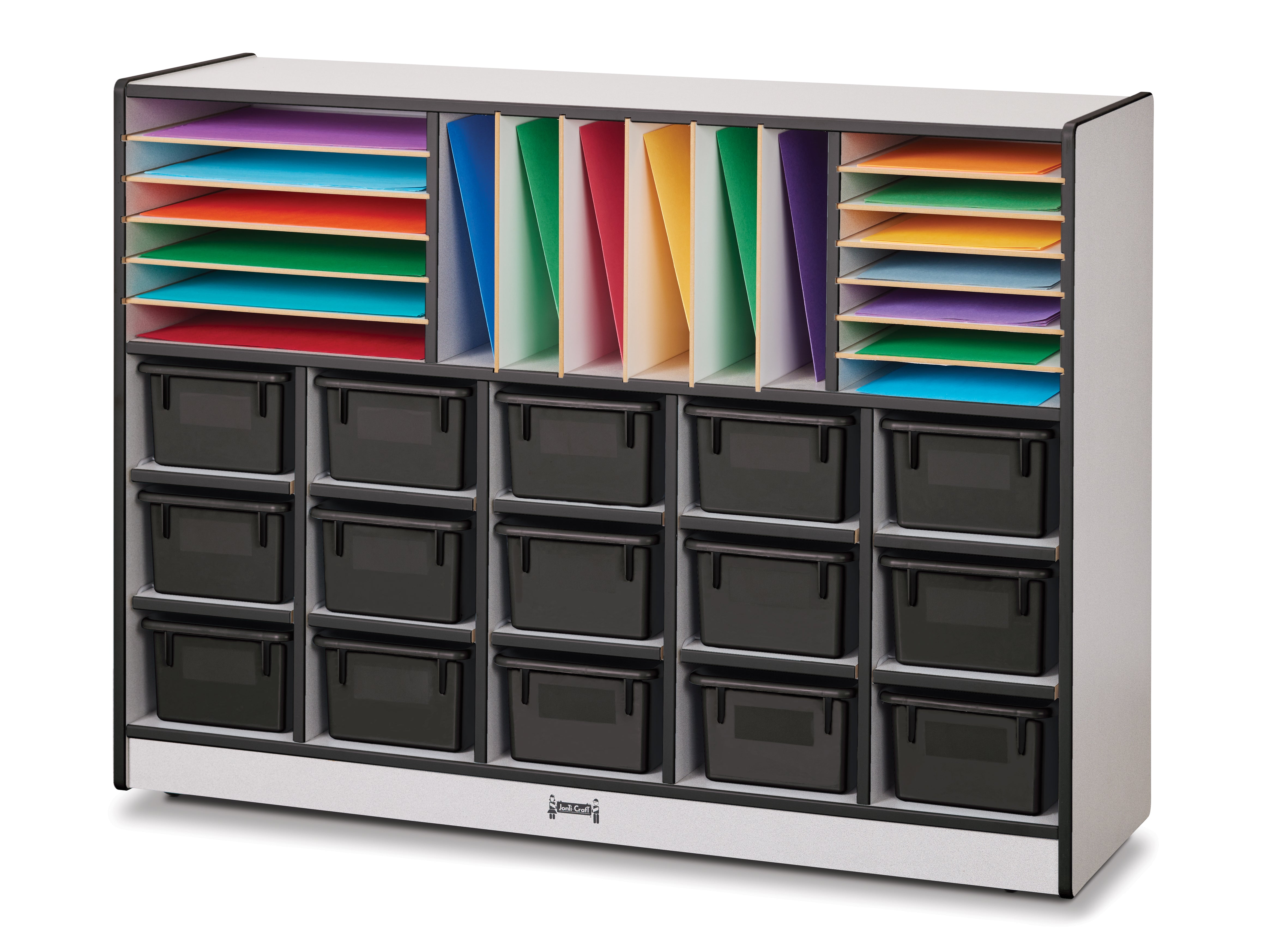 Rainbow Accents® Sectional Cubbie-Tray Mobile Unit - without Trays - Black