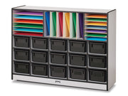 Rainbow Accents® Sectional Cubbie-Tray Mobile Unit - with Trays - Black