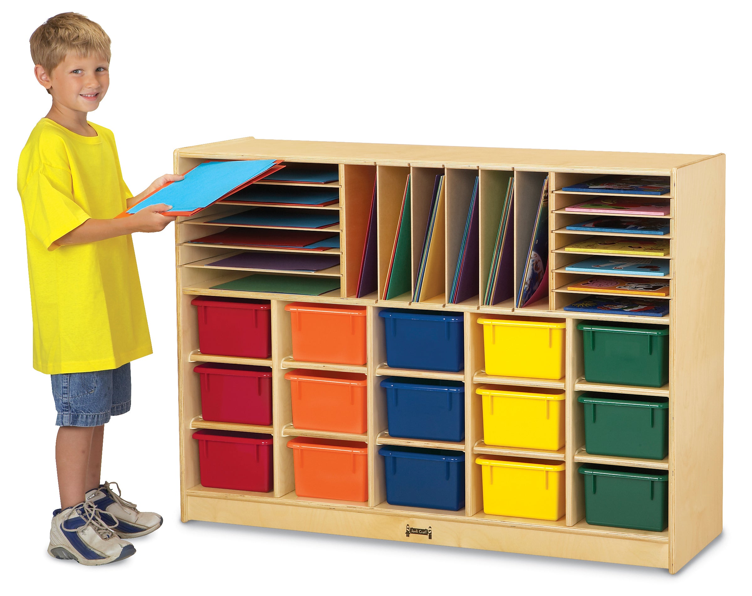 Jonti-Craft® Sectional Cubbie-Tray Mobile Unit - with Clear Trays